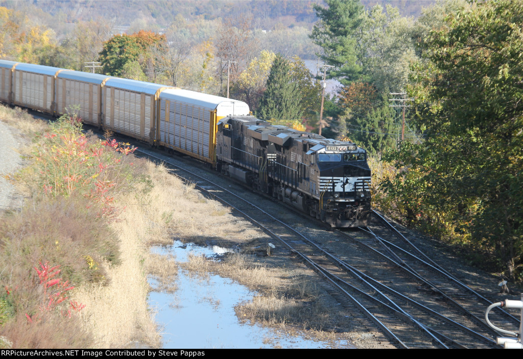 NS 8132 and 7674 bring train 11J into Enola yard